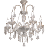 لوستر باکارا وارداتی سفید ۶ شاخه