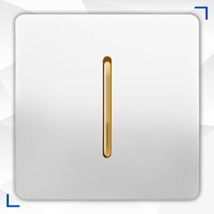 کلید و پریز سفید طلایی آسیا مدل کریستال