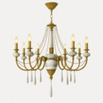 لوستر برنز و سنگ 8 شاخه