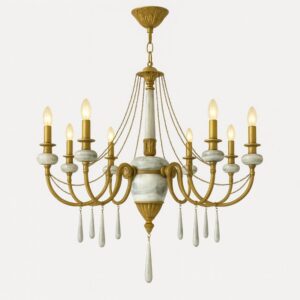 لوستر برنز و سنگ 8 شاخه