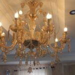 لوستر باکارا وارداتی عسلی  ۸ شاخه