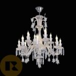 لوستر باکارا وارداتی سفید  ۱۵ شاخه