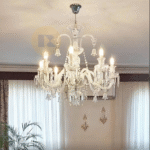 لوستر باکارا وارداتی سفید  ۸ شاخه