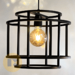 لوستر آویز استوانه فلزی تک شعله