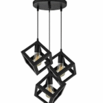 آویز مکعب ۳ شعله مشکی فلزی