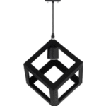 آویز مکعب تک شعله مشکی فلزی