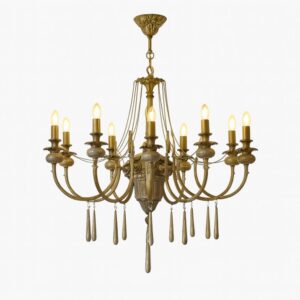 لوستر برنز و سنگ 8 شاخه کلاسیک