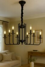 لوستر پروفیلی مشکی ۸ شاخه